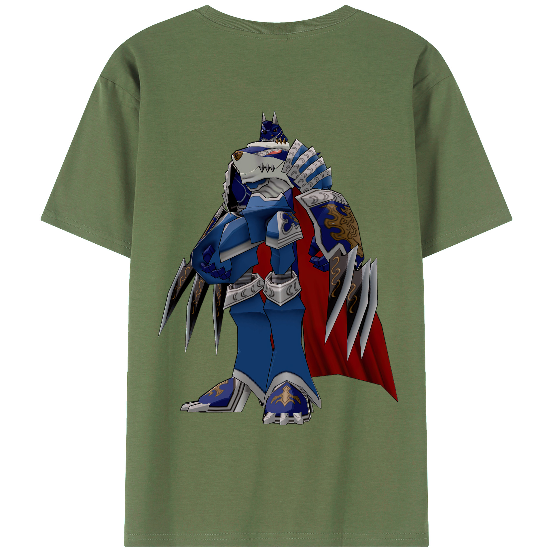 （画像用） Digimon デジタルモンスター/デジモン 綿100％ メンズ半袖Tシャツ（バックプリント） 通気性
